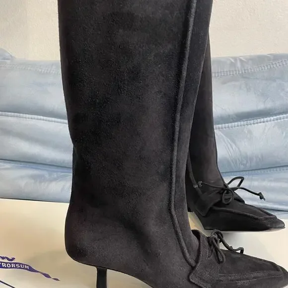 Burberry Storm Suede Knee-High Boots - Picture 4 of 5